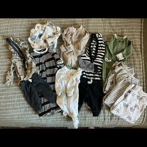 Newborn baby boy clothing lot.
